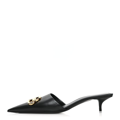 Balenciaga Soft Nappa BB Square Knife Pointed Toe 40mm Mules 39 Black 1 of 8