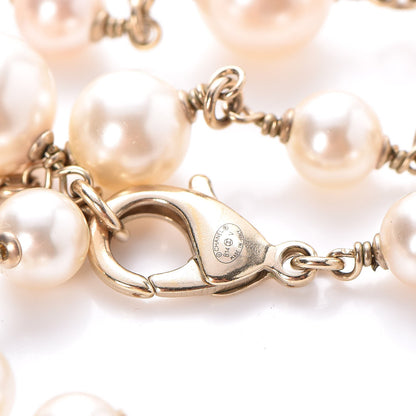 Chanel Pearl CC Long Necklace Light Gold 4 of 6