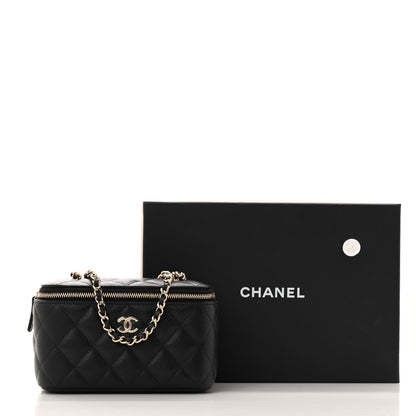Chanel Caviar Quilted Small Tiny CC Vanity Case With Chain Black 15 of 15