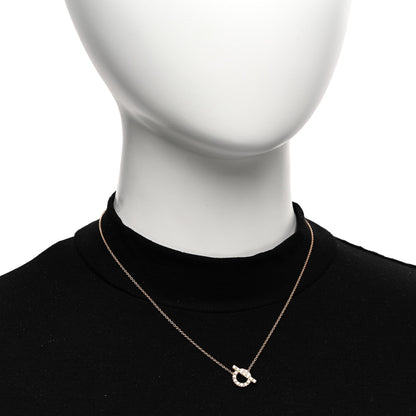Hermes 18K Rose Gold Diamond Finesse Pendant Necklace 2 of 6