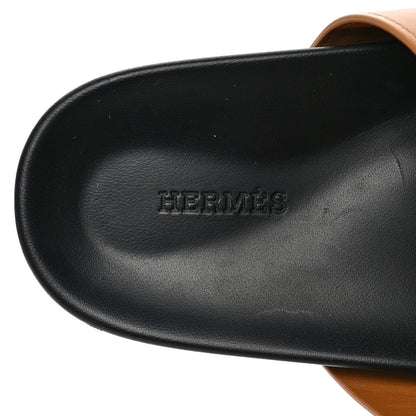 Hermes Calfskin Womens Chypre Sandals 39 Gold 9 of 10