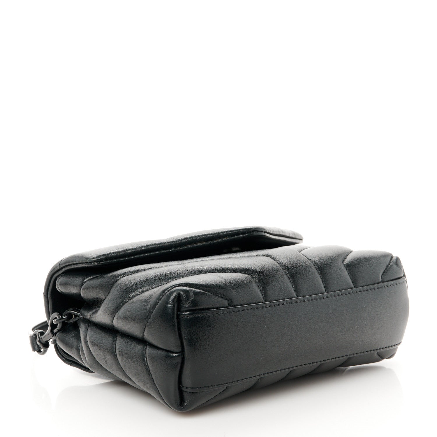 Saint Laurent Calfskin Y Quilted Monogram Monochrome Toy Loulou Crossbody Bag Black 4 of 11