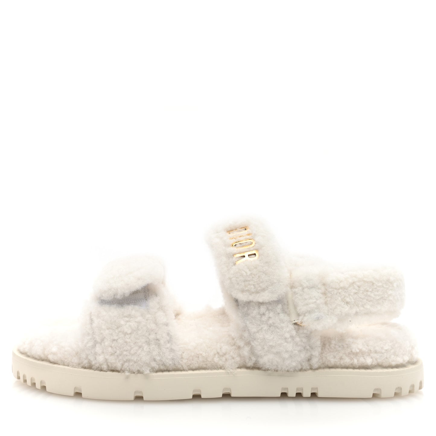 Shearling Dioract 10mm Sandals 39 Off White