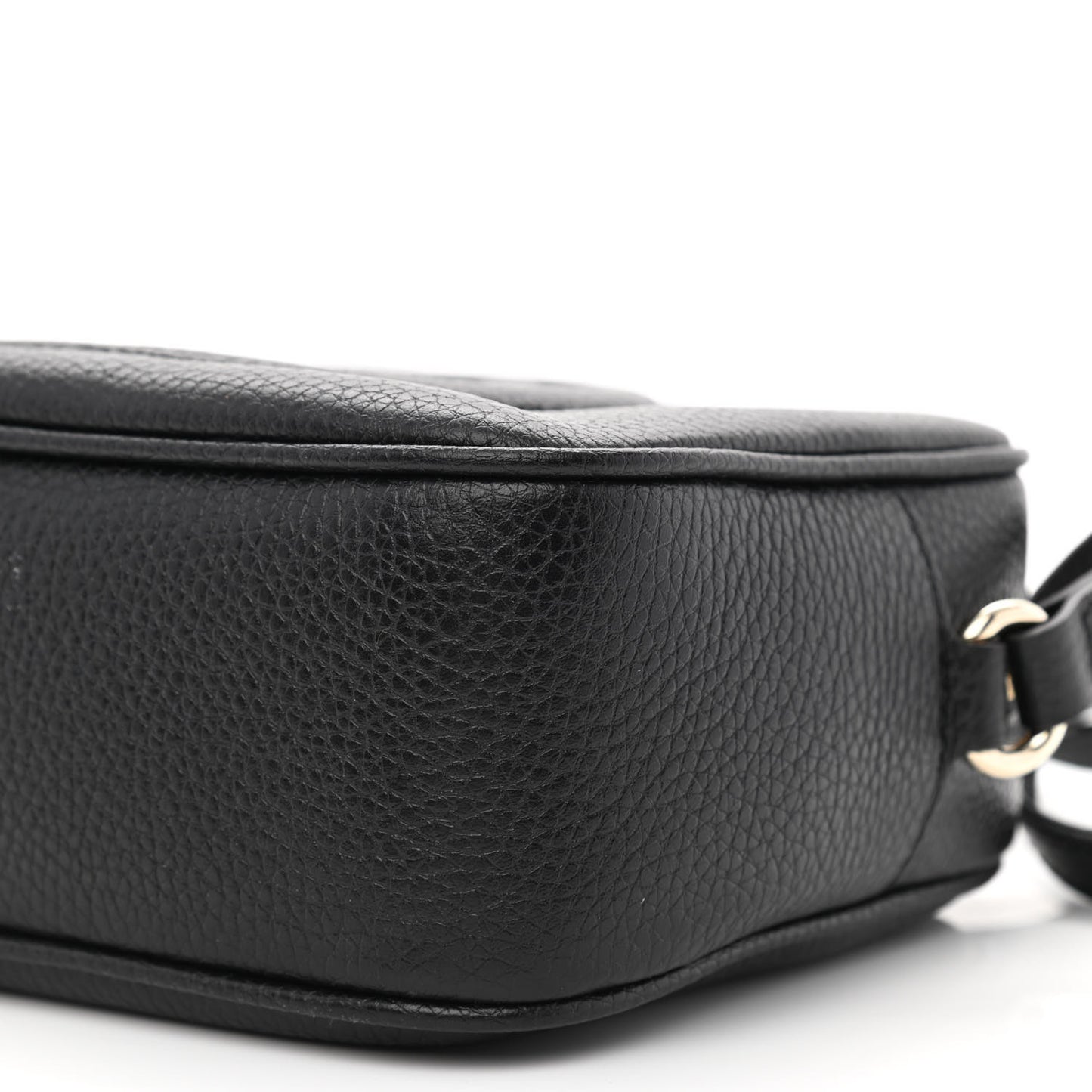Pebbled Calfskin Small Soho Disco Bag Black