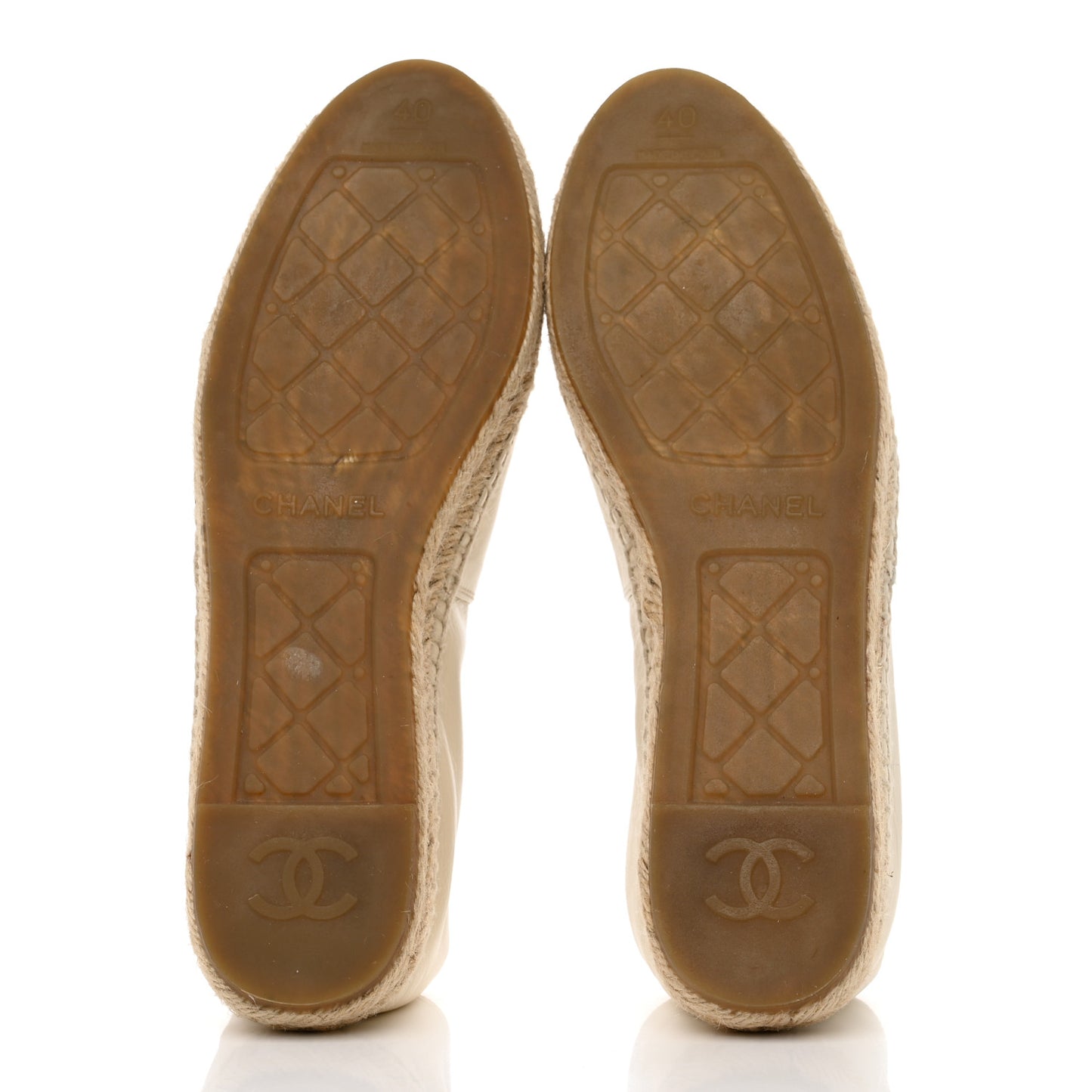 Lambskin CC Espadrilles 40 Beige Black
