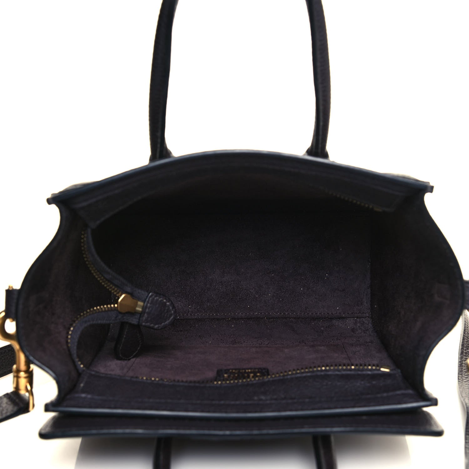 Celine Drummed Calfskin Nano Luggage Liquorice 4 of 14