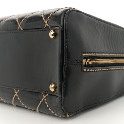 Chanel Calfskin Contrast Stitch Surpique Bowler Black 10 of 12