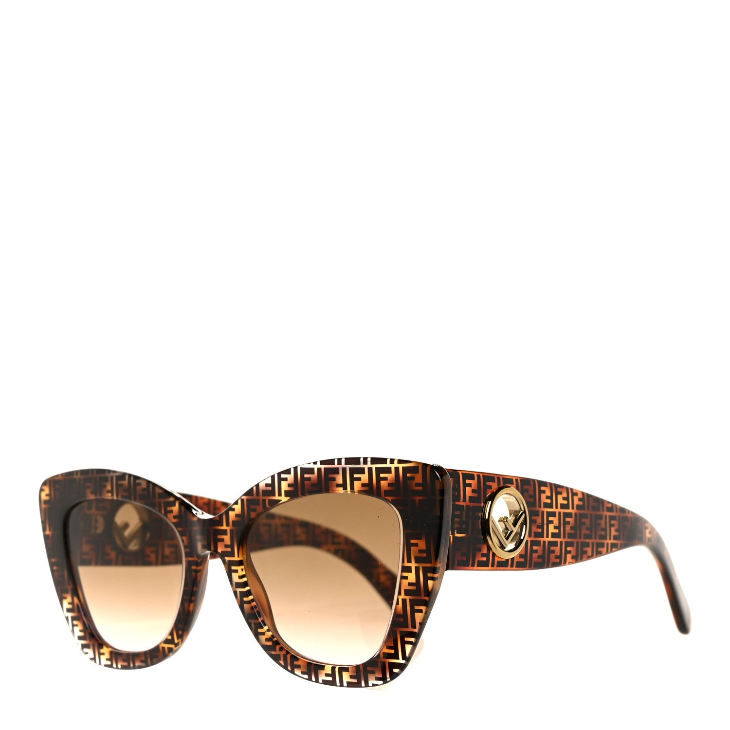 Fendi Acetate F is Fendi FF 51mm Cat Eye Sunglasses 0327/S Tortoise Camouflage 1 of 7