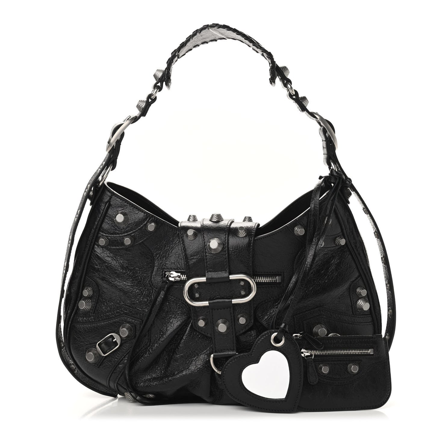 Agneau Arena Medium Le Cagole Shoulder Bag Black