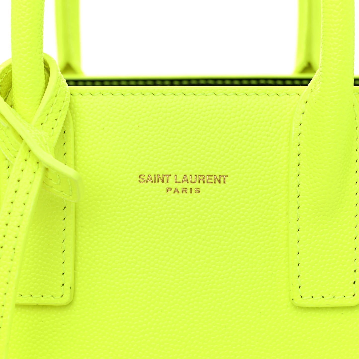 Grained Calfskin Nano Sac De Jour Fluo Safety Yellow