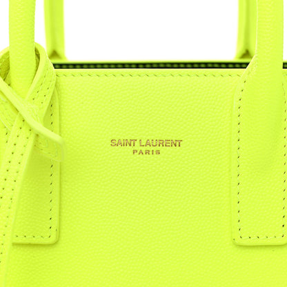 Saint Laurent Grained Calfskin Nano Sac De Jour Fluo Safety Yellow 7 of 10