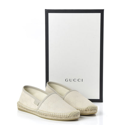 Gucci Washed Cotton Miro Soft Calfskin GG Monogram Espadrilles 35 White Mystic White 9 of 10
