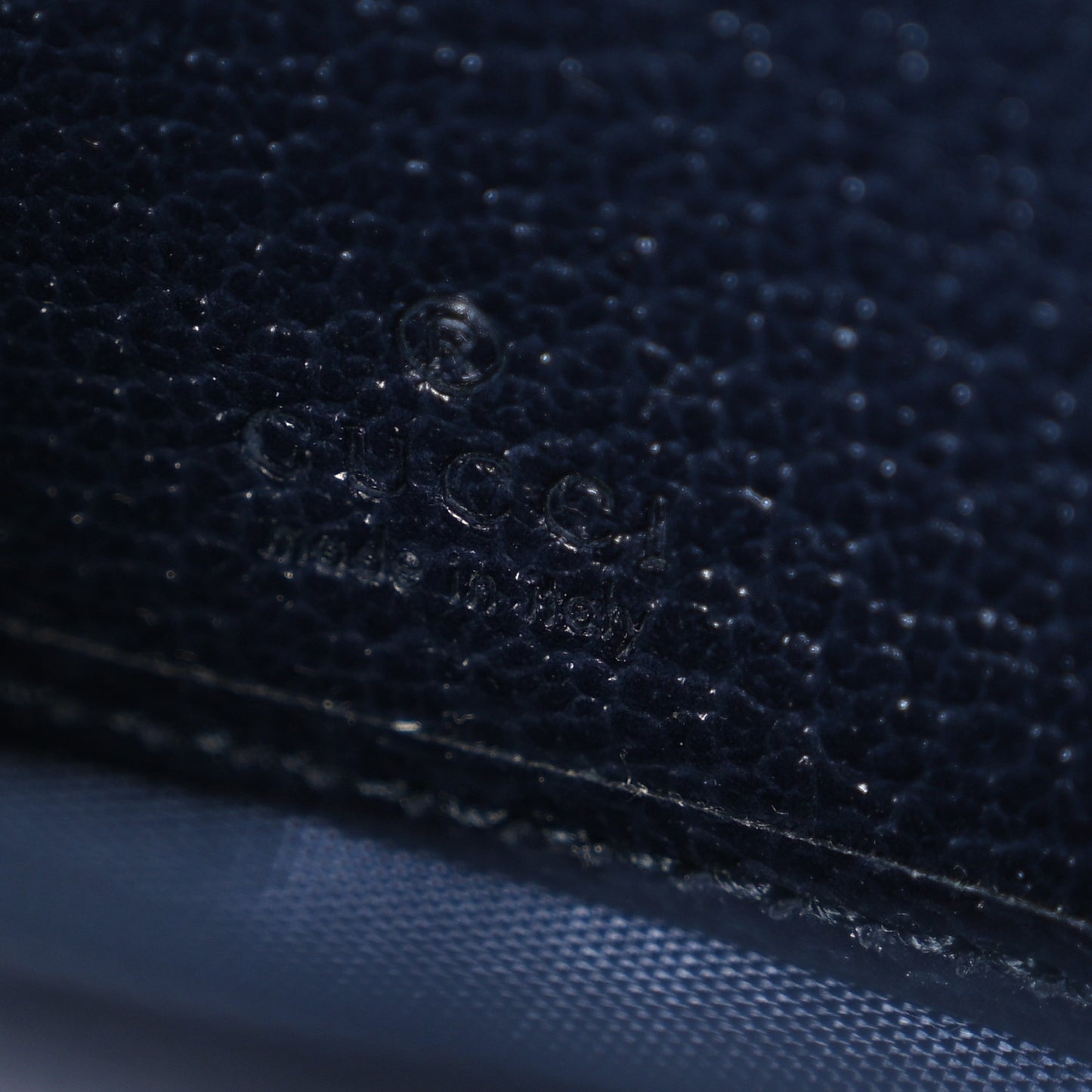 GG Supreme Monogram Textured Dollar Calfskin Web Ophidia Zip Around Wallet Beige Blue
