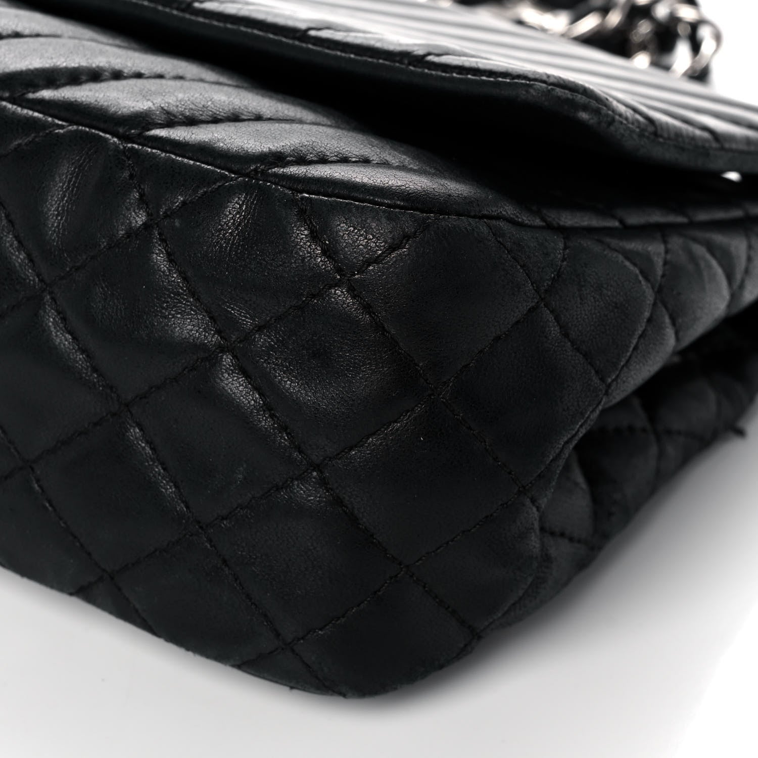 Chanel Lambskin Chevron Quilted Single Flap Black 9 of 11