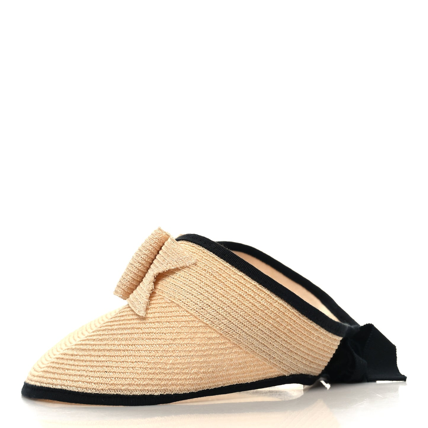 Straw Grosgrain Visor M Beige Black
