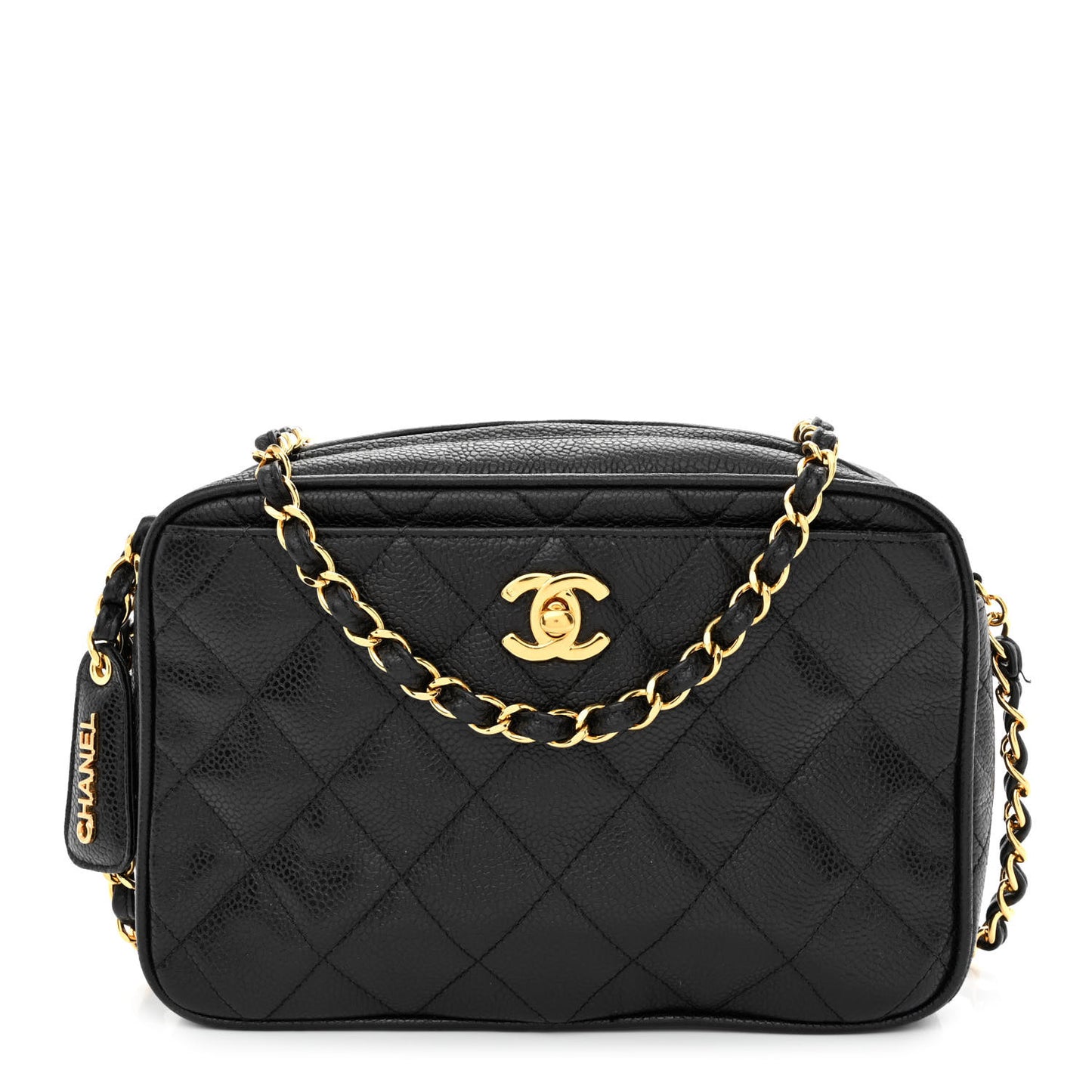 Caviar Quilted Camera Case Black
