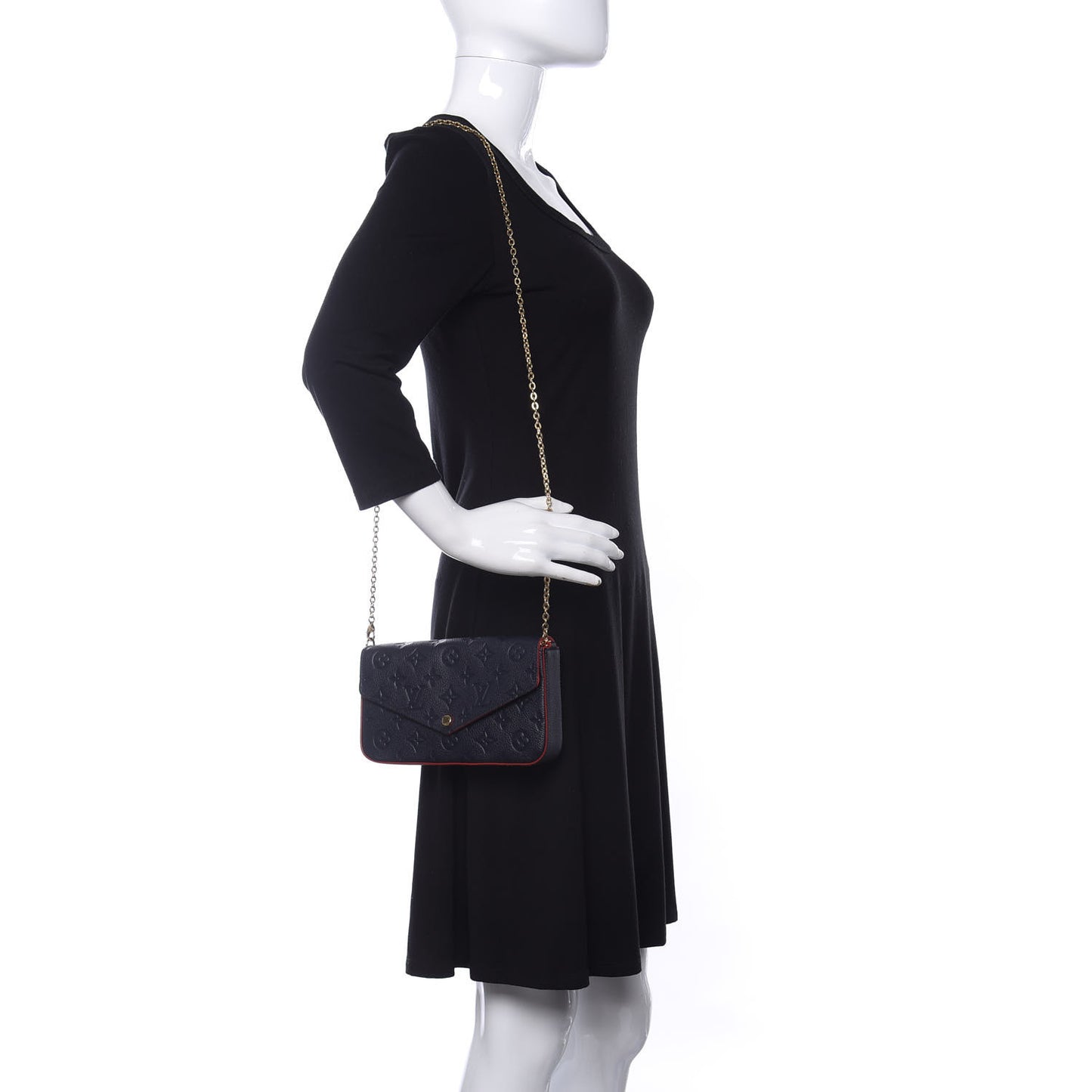Empreinte Pochette Felicie Chain Wallet Marine Rouge