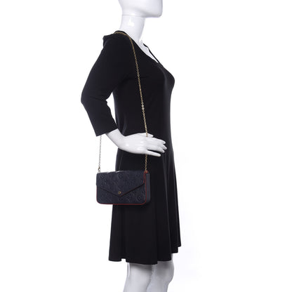 Louis Vuitton Empreinte Pochette Felicie Chain Wallet Marine Rouge 2 of 9