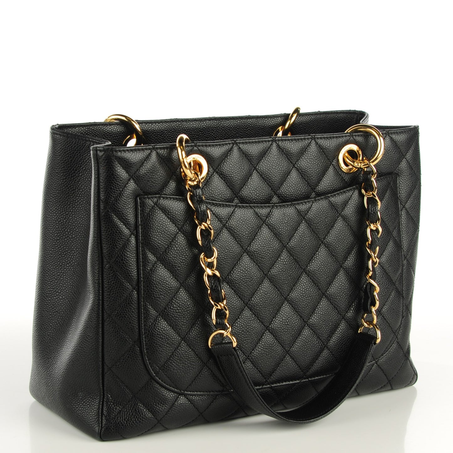 Caviar Quilted Grand Shopping Tote GST Black