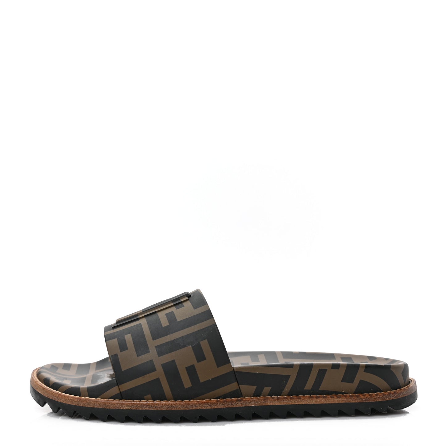 Rubber FF Vocabulary Logo Slide Sandals 6 Maya Black