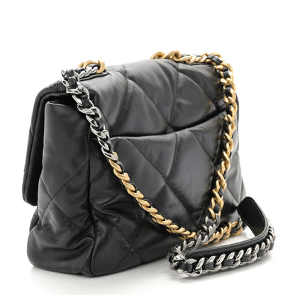 Chanel Goatskin Quilted Large Chanel 19 Flap Black 3 of 10