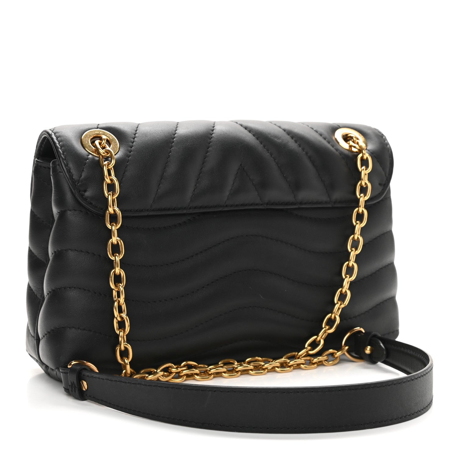 Louis Vuitton Calfskin LV New Wave Chain Bag Black 3 of 9