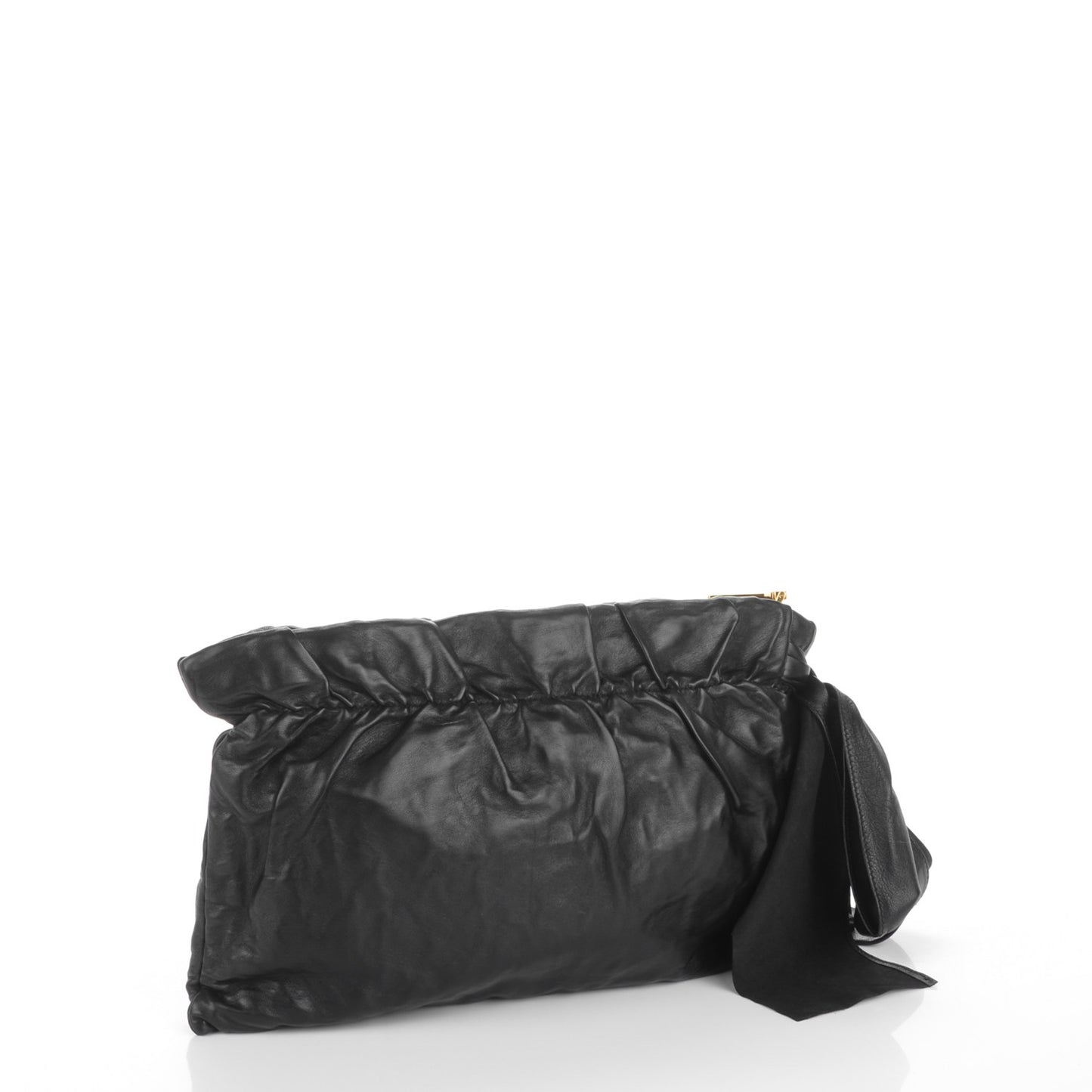 Nappa Antique Bow Clutch Nero Black