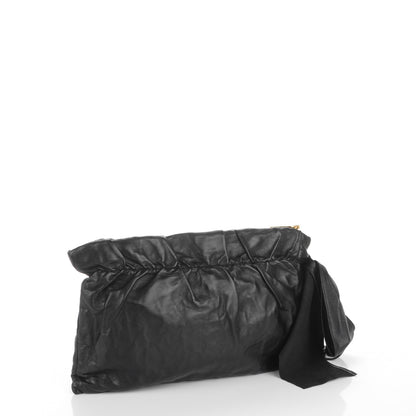 Prada Nappa Antique Bow Clutch Nero Black 3 of 8