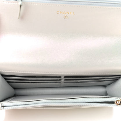 Chanel Iridescent Calfskin Quilted Chanel 19 Wallet On Chain WOC White 5 of 10