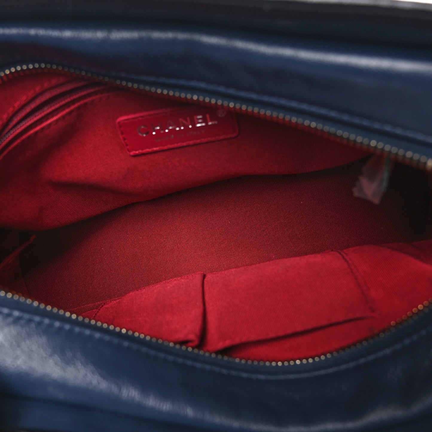Aged Calfskin Quilted Small Gabrielle Hobo Navy Black
