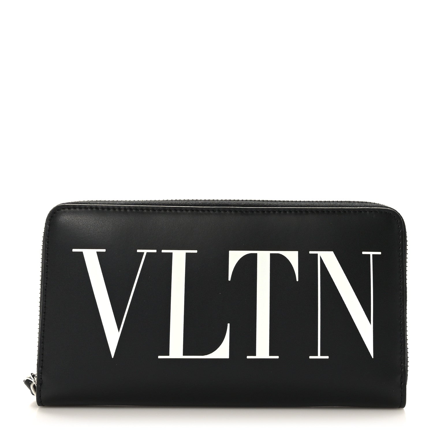 Valentino Garavani Calfskin VLTN Zip Around Wallet Black 1 of 9