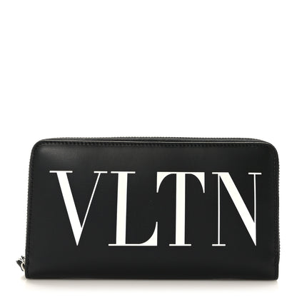 Valentino Garavani Calfskin VLTN Zip Around Wallet Black 1 of 9