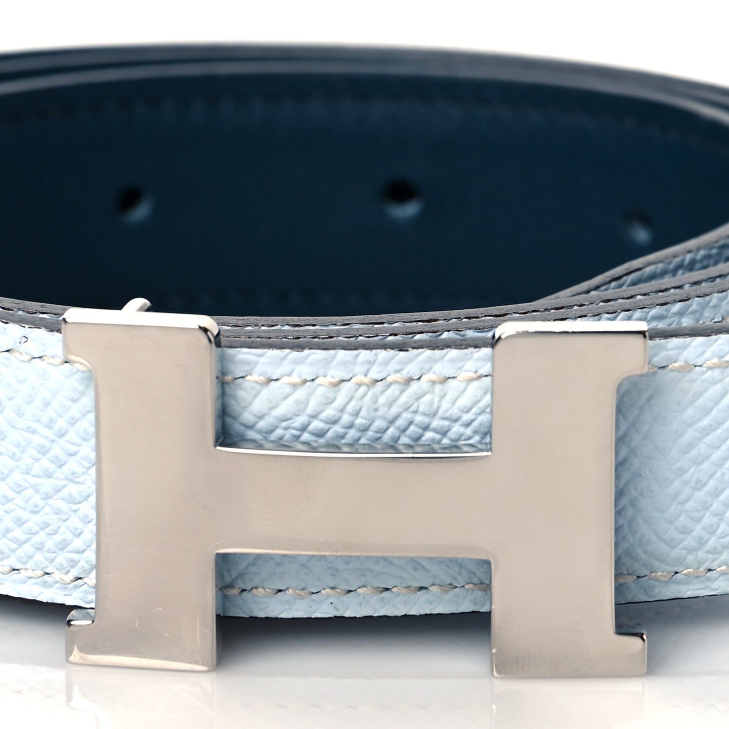 Epsom Swift 24mm Mini Constance H Belt 80 Bleu Brume Navy