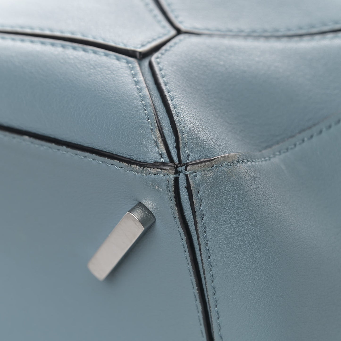 Calfskin Medium Puzzle Bag Stone Blue