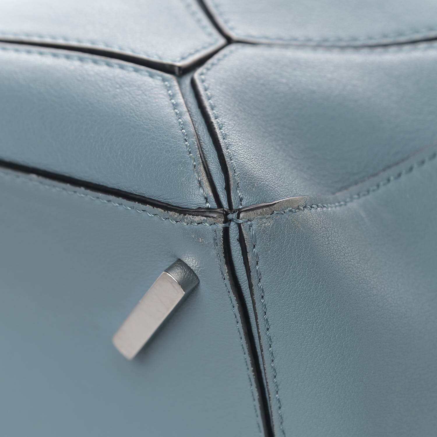 Loewe Calfskin Medium Puzzle Bag Stone Blue 6 of 9