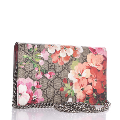 Gucci GG Supreme Monogram Blooms Chain Wallet Beige Multicolor Dry Rose 3 of 7