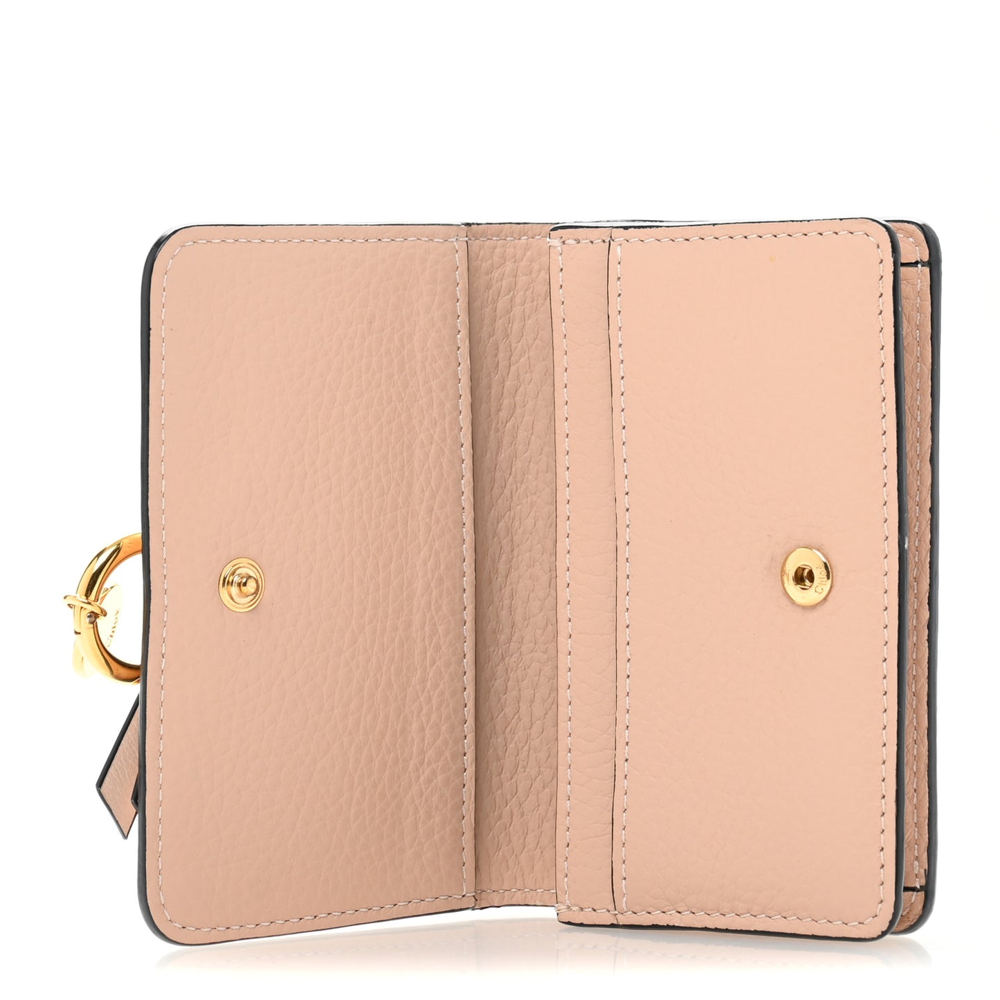 Calfskin Alphabet Card Holder Cement Pink