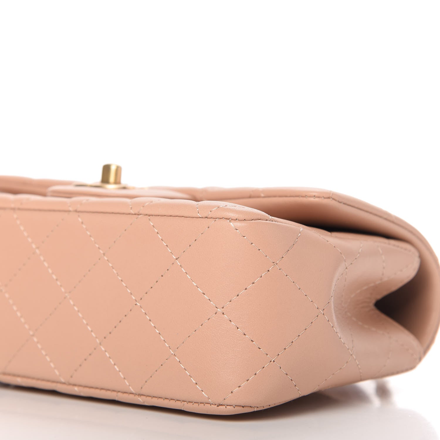 Chanel Lambskin Quilted Mini Top Handle Rectangular Flap Beige 7 of 11