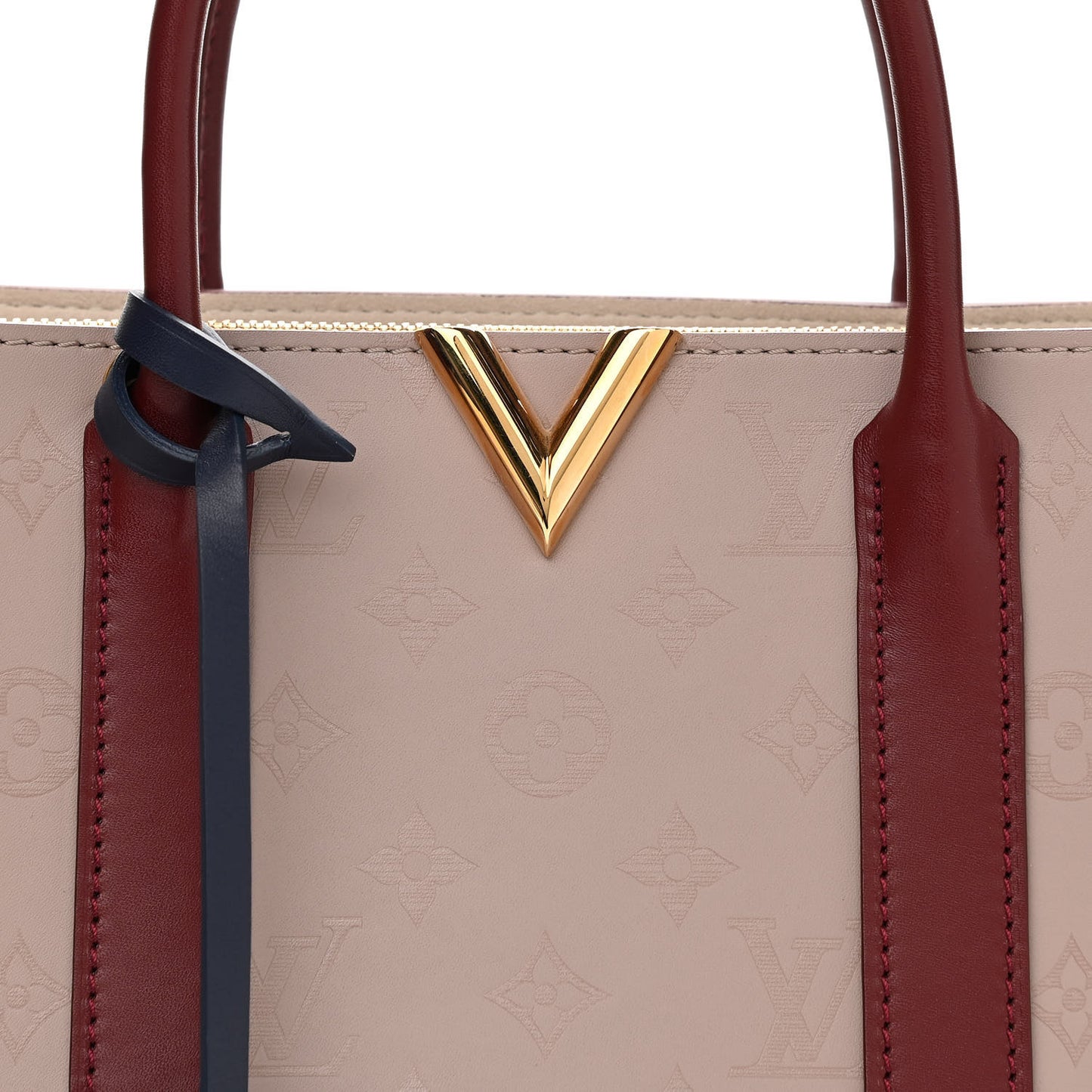 Monogram Cuir Plume Very Tote MM Mastic Raisin