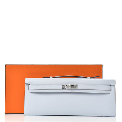 Hermes Swift Kelly Cut Clutch Pochette Bleu Brume 10 of 10