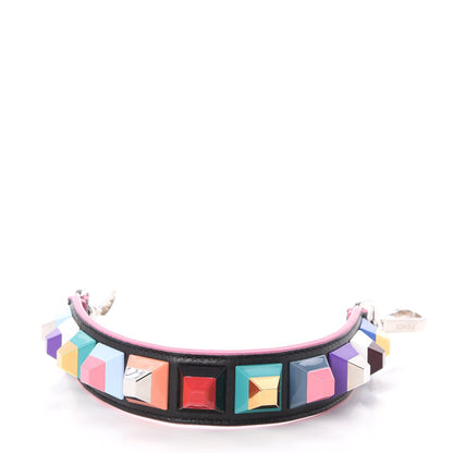 Fendi Vitello Dolce Plexiglass Studded Mini Strap You Black Multicolor 2 of 6