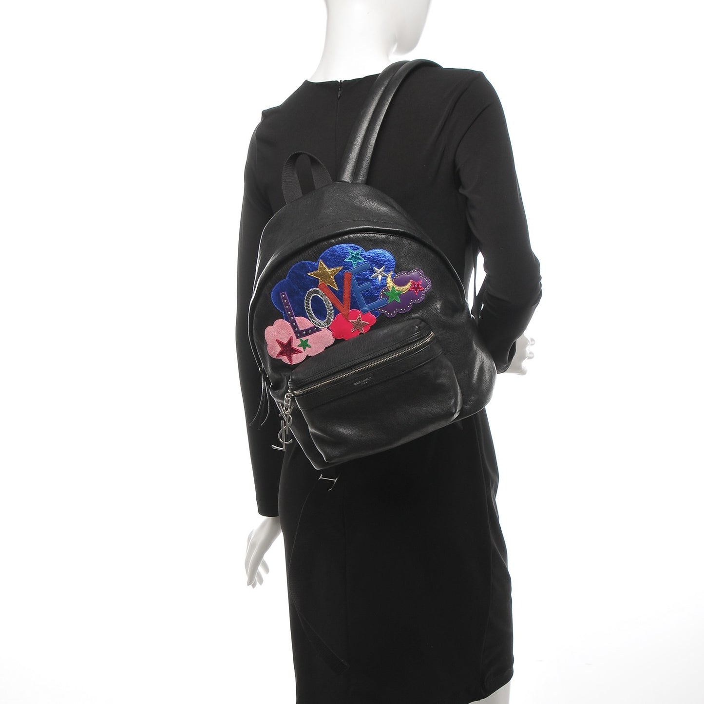 Sheepskin Love Appliqué Mini City Backpack Black