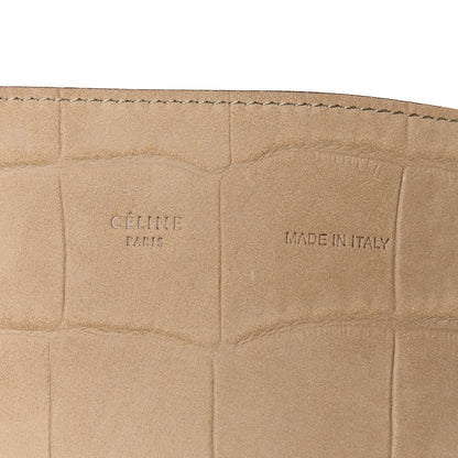Celine Crocodile Embossed Nubuck Small Belt Cabas Phantom Beige 8 of 12