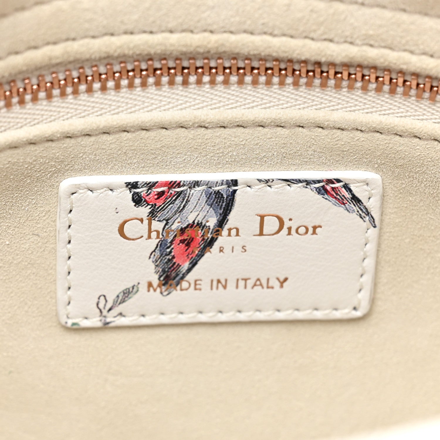 Christian Dior Calfskin Printed Small Florigelio My ABCDior Lady Dior White Multicolor 6 of 9