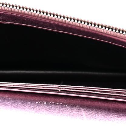 Saint Laurent Metallic Calfskin Monogram Envelope Chain Wallet New Azalea 5 of 9