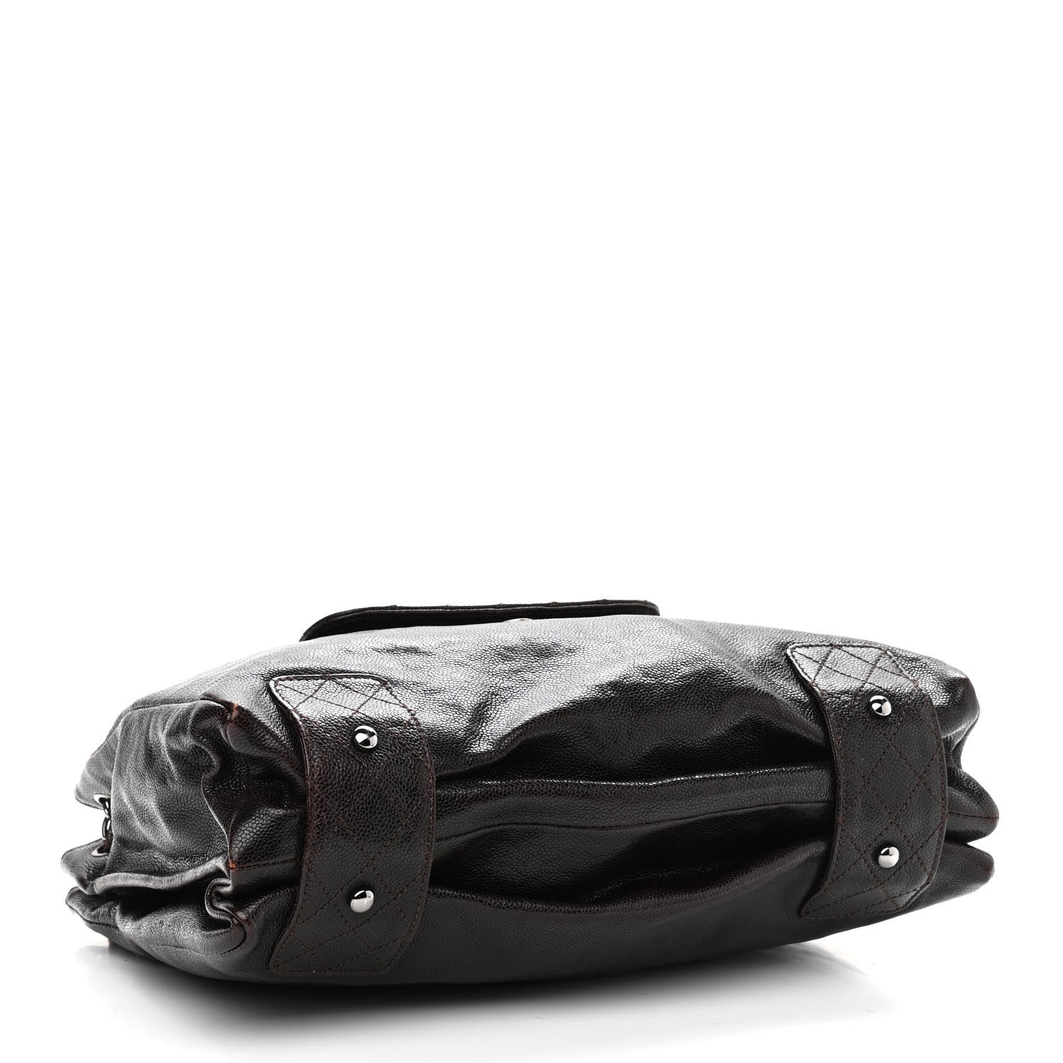 Chanel Glazed Caviar Pocket In The City Tote Dark Brown 3 of 10