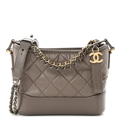 Chanel Aged Calfskin Quilted Small Gabrielle Hobo Grey 1 of 12