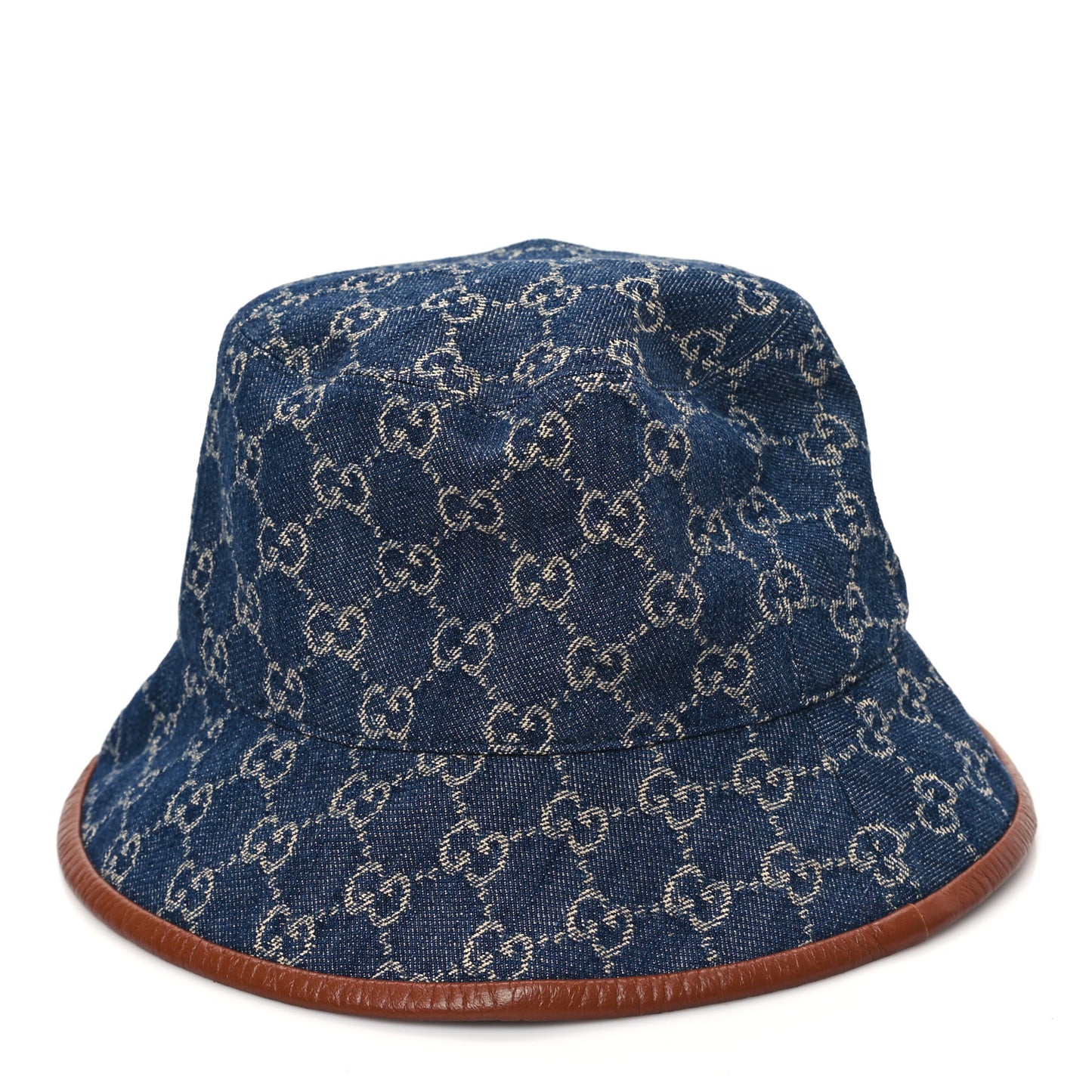 Washed Jacquard Denim Nappa GG Monogram Oscar Bucket Hat L Denim Cuir