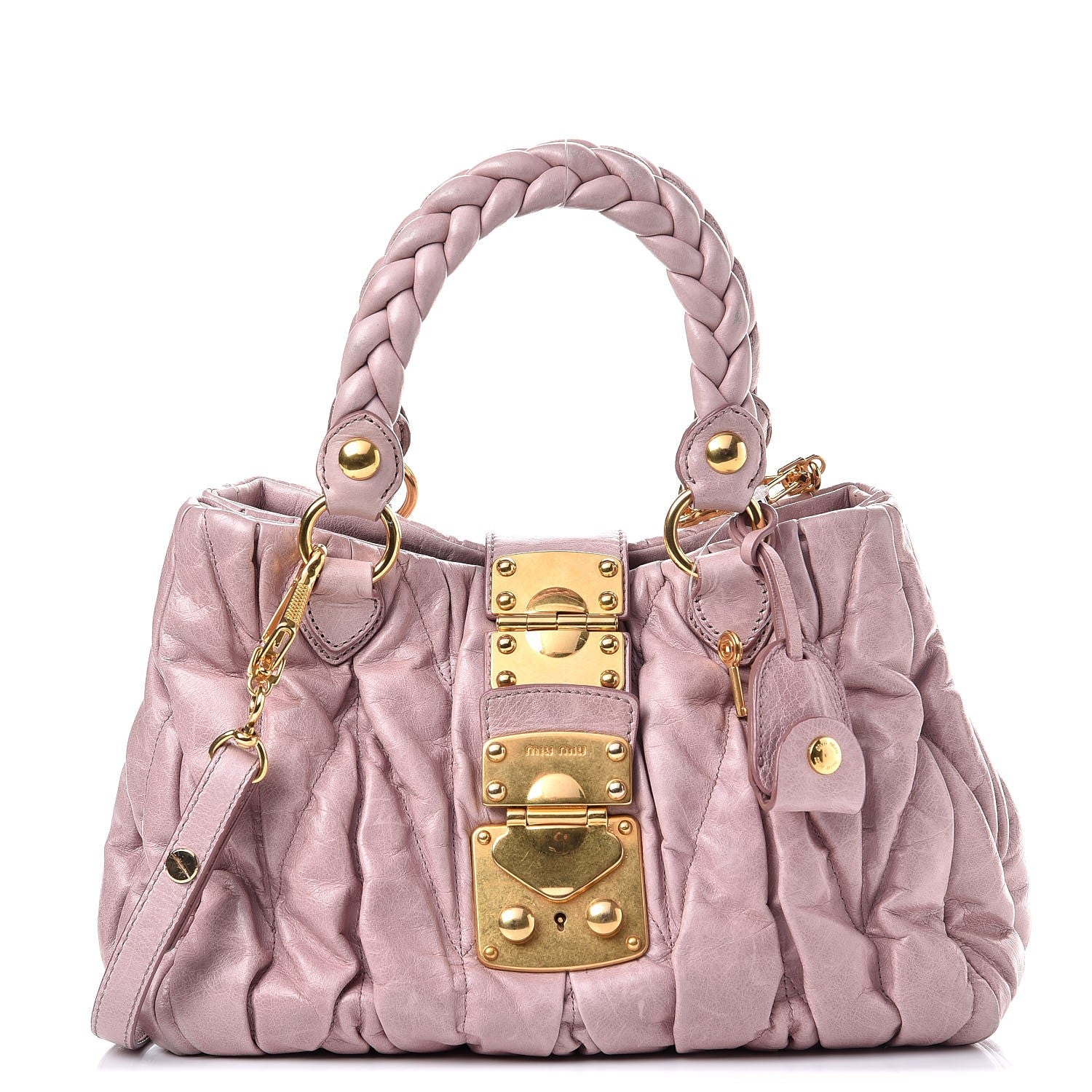 Miu Miu Nappa Matelasse Top Handle Satchel Mughetto 1 of 12