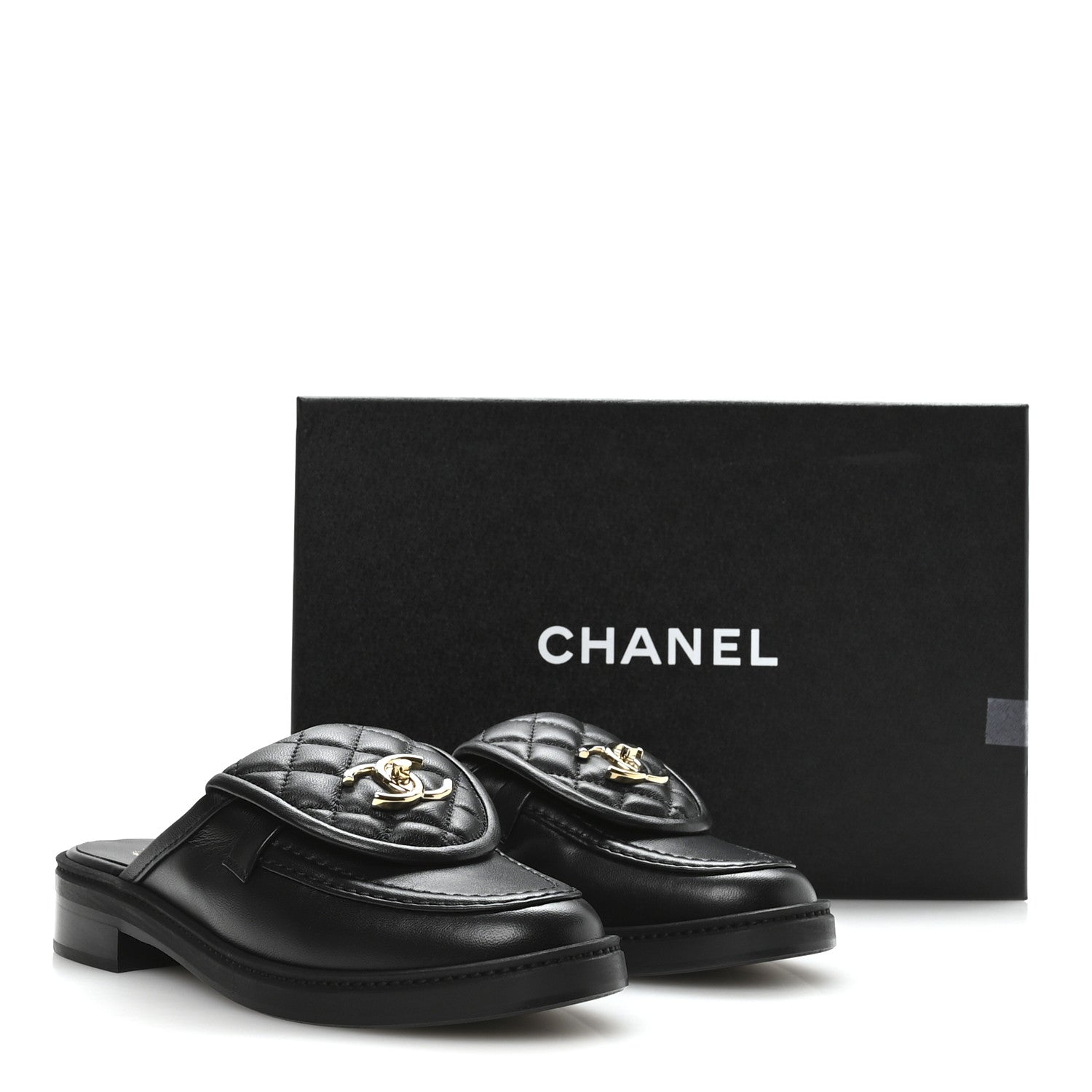 Chanel Lambskin Quilted CC Turnlock Mules 36.5 Black 9 of 9
